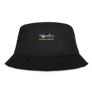 Nothing Scares Me Ukrainian Wife Ukraine - Bucket Hat - black - Front - Lela (165cm)