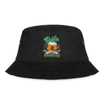 Irland, Dublin, St-Patricks-Day Biertrinker Spruch - Bucket Hat - Schwarz - Vorne - Lela (165cm)