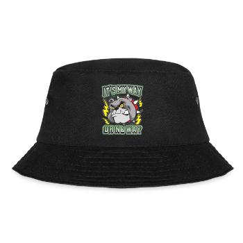Bulldogge, lustiger Spruch It's-My-Way-Or-No-Way - Bucket Hat - Schwarz - Vorne - Lela (165cm)