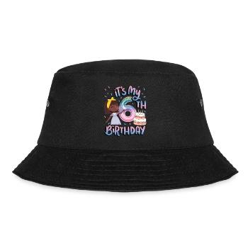 It's my 6th birthday Melanin Kid Juneteenth - Bucket Hat - black - Front - Lela (165cm)
