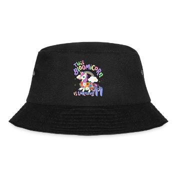 Bloomicorn Is Turning 11 Einhorn 11. Geburtstag - Bucket Hat - Schwarz - Vorne - Lela (165cm)