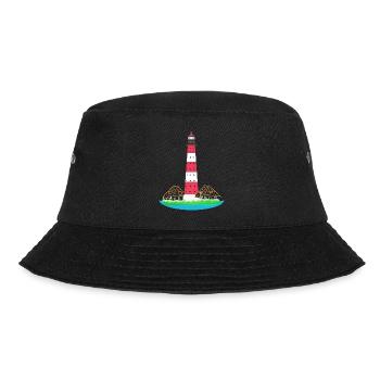 Leuchtturm Westerheversand, ohne Text, Nordsee - Bucket Hat - Schwarz - Vorne - Lela (165cm)