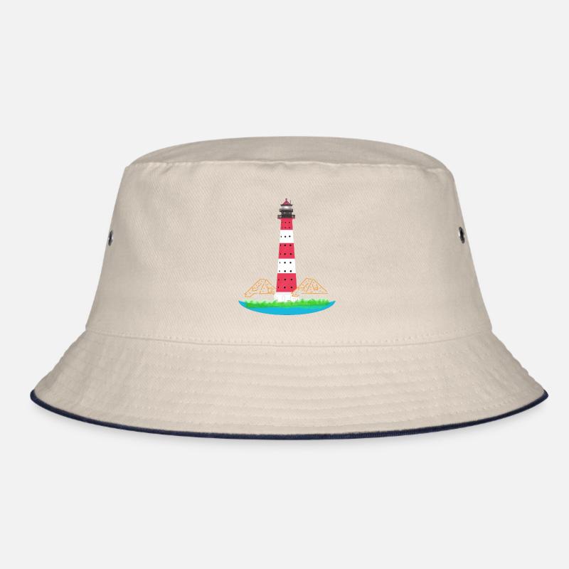 Leuchtturm Westerheversand, ohne Text, Nordsee Bucket Hat