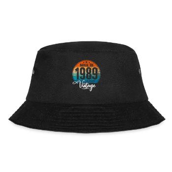 Vintage Made in 1989 Geburtsjahr 1989 Geburtstag - Bucket Hat - Schwarz - Vorne - Lela (165cm)