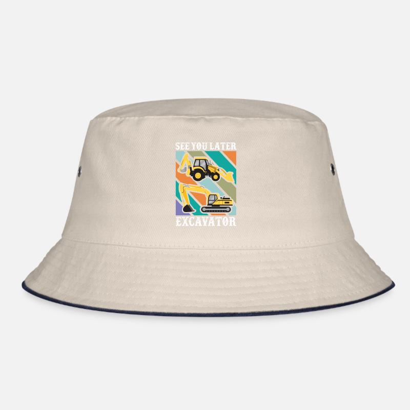 Wir Sehen Uns Später Bagger Lustiger Kleinkind Bucket Hat