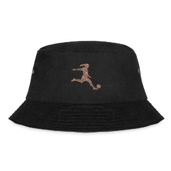 Fußball Mädchen Fußballerin Frauen - Bucket Hat - Schwarz - Vorne - Lela (165cm)