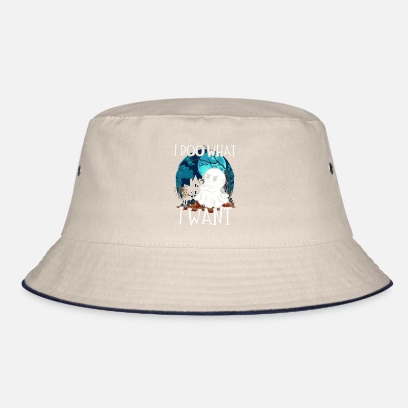 I Boo What I Want Grumpy Spooky Ghost Halloween Bucket Hat