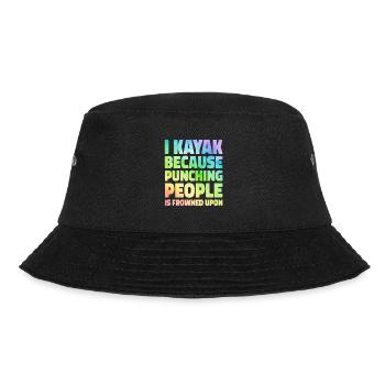 I Kayak Because Punching People Is Frowned Up Kaya - Bucket Hat - Schwarz - Vorne - Lela (165cm)