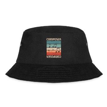 Retro Vintage Classic Composer Music Composing - Bucket Hat - black - Front - Lela (165cm)