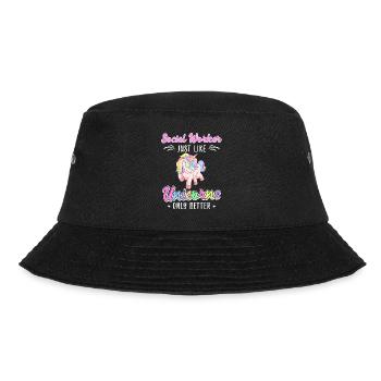Wie Einhörner nur besser Sozialarbeiterin - Bucket Hat - Schwarz - Vorne - Lela (165cm)