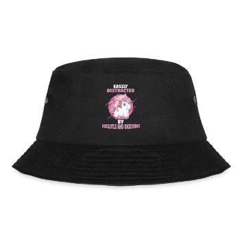 Leicht Von Axolotls Und Einhörnern Abgelenkt - Bucket Hat - Schwarz - Vorne - Lela (165cm)