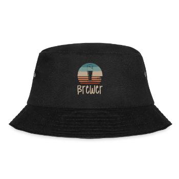 Retro Vintage Brewer Beer Brewing - Bucket Hat - black - Front - Lela (165cm)