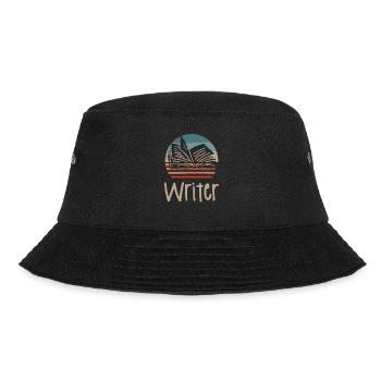 Retro Vintage Writer Professor Book Writing - Bucket Hat - Schwarz - Vorne - Lela (165cm)