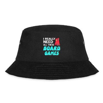 I really need all these board games - Bucket Hat - Schwarz - Vorne - Lela (165cm)