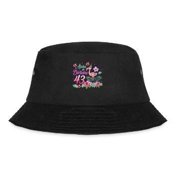 Aloha Birthday 43 Flamingo Bird 43rd Birthday - Bucket Hat - black - Front - Lela (165cm)