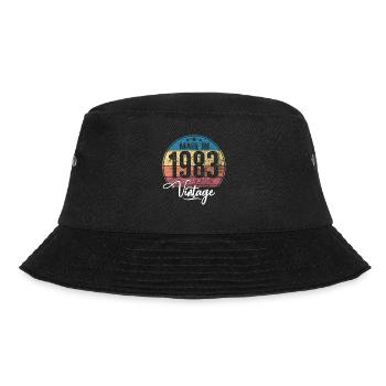 Vintage Made in 1983 Geburtsjahr 1983 Geburtstag - Bucket Hat - Schwarz - Vorne - Lela (165cm)
