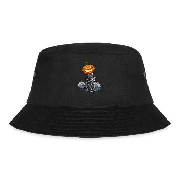 Deadlift Skeleton Pumpkin - Bucket Hat - black - Front - Lela (165cm)