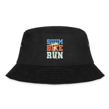 Swim Bike Run Triathlete Triathlon - Bucket Hat - black - Front - Lela (165cm)