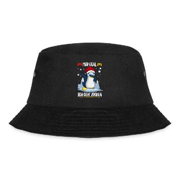 Egal Ich Geh Zocken Gaming Anti Weihnachts Shirt - Bucket Hat - Schwarz - Vorne - Lela (165cm)