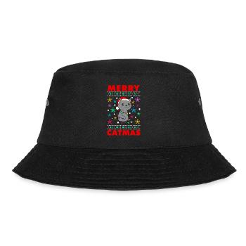Merry Catmas Cats Christmas Cat Owner - Bucket Hat - black - Front - Lela (165cm)