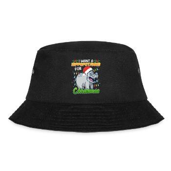 I want a Hippotmus for Christmas - Bucket Hat - black - Front - Lela (165cm)