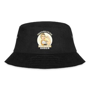 FRAUEN WOLLEN NUR IHRE RECHTE HABEN - Bucket Hat - Schwarz - Vorne - Lela (165cm)