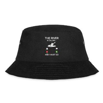 The River Is Calling And I Must Go Rowing Canoe Ka - Bucket Hat - Schwarz - Vorne - Lela (165cm)