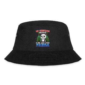 Christmas outfit girl who loves pandas panda - Bucket Hat - black - Front - Lela (165cm)