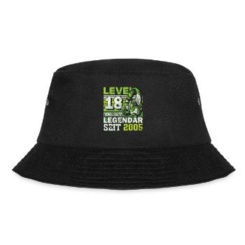 Level 18 freigeschaltet legendär seit 2005 - Bucket Hat - Schwarz - Vorne - Lela (165cm)