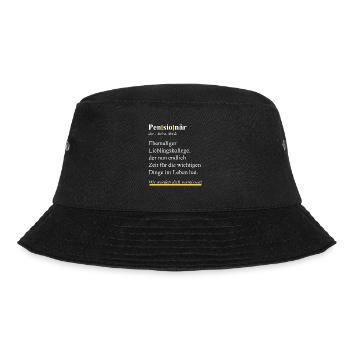 Pensionär Geschenk Arbeitskollege zum Ruhestand - Bucket Hat - Schwarz - Vorne - Lela (165cm)