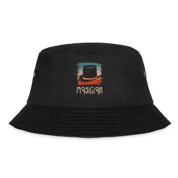 Retro Vintage Classic Magician Magic Trick - Bucket Hat - Schwarz - Vorne - Lela (165cm)