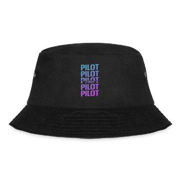 Retro Vintage Classic Pilot Aviation - Bucket Hat - Schwarz - Vorne - Lela (165cm)