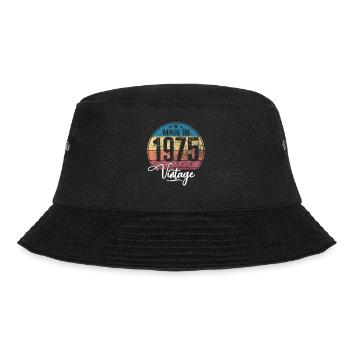 Vintage Made in 1975 Geburtsjahr 1975 Geburtstag - Bucket Hat - Schwarz - Vorne - Lela (165cm)