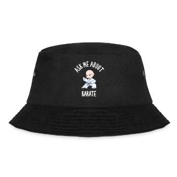 Ask Me About Karate - Bucket Hat - Schwarz - Vorne - Lela (165cm)