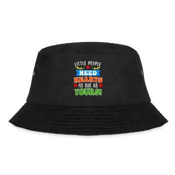 Kleine Menschen brauchen große Herzen Erzieherin - Bucket Hat - Schwarz - Vorne - Lela (165cm)
