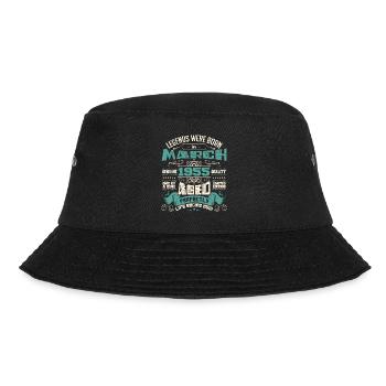 März 1955 | Geburtstagsgeschenk - Bucket Hat - Schwarz - Vorne - Lela (165cm)