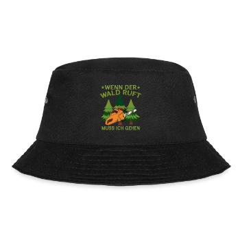 Wenn Der Wald Ruft Muss Ich Gehen Natur Wandern - Bucket Hat - Schwarz - Vorne - Lela (165cm)