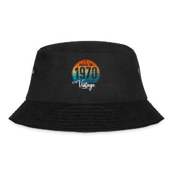 Vintage Made in 1970 Geburtsjahr 1970 Geburtstag - Bucket Hat - Schwarz - Vorne - Lela (165cm)