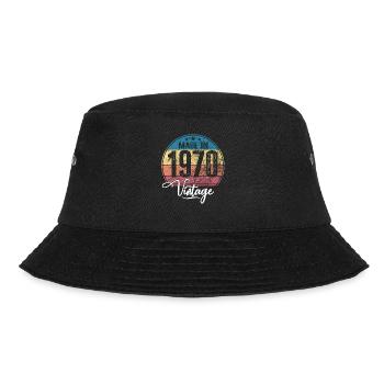 Vintage Made in 1970 Geburtsjahr 1970 Geburtstag - Bucket Hat - Schwarz - Vorne - Lela (165cm)