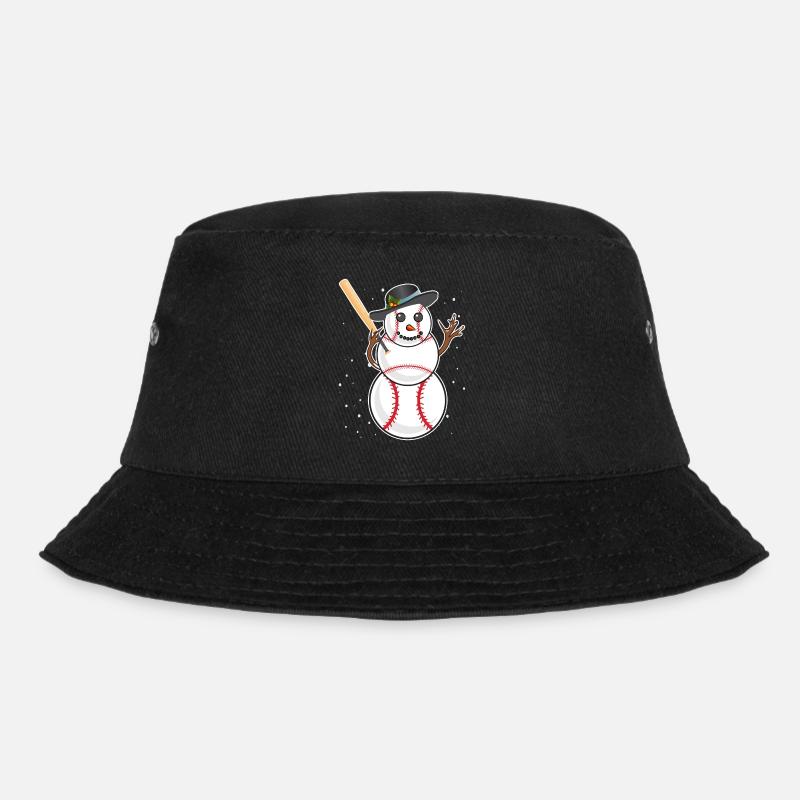 Baseball Schneemann Baseball Spieler Baseballer - Bucket Hat - Schwarz