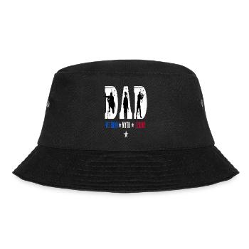 Proud Dad Veteran Myth Legend American Flag - Bucket Hat - black - Front - Lela (165cm)