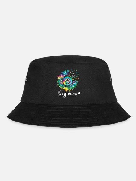 Hippie Gift Dog Mom Women - Bucket Hat - black
