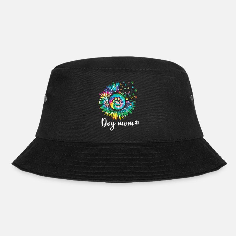 Hippie Gift Dog Mom Women - Bucket Hat - black
