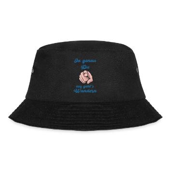 Auf geht's wandern lustiger Spruch für Wanderer - Bucket Hat - Schwarz - Vorne - Lela (165cm)