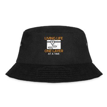 3D Printing - Living Life One Layer At A Time - Bucket Hat - black - Front - Lela (165cm)