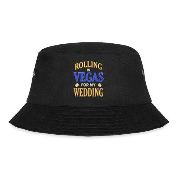 Rolling In Vegas For My Wedding Cool Retro T-Shirt - Bucket Hat - Schwarz - Vorne - Lela (165cm)