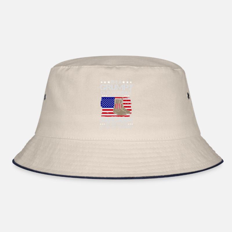 Grumpy Old Veterans Army US Patriot Father Bucket Hat
