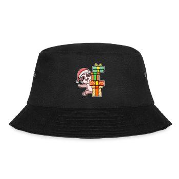 Christmas Sloth with gifts - Bucket Hat - black - Front - Lela (165cm)