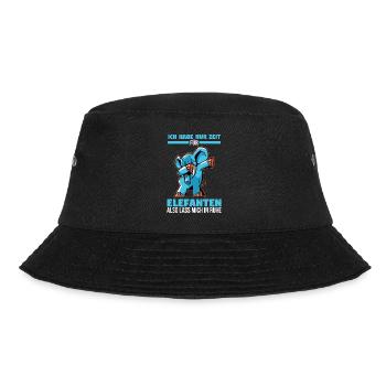 Dickhäuter Rüsseltier Elefant - Bucket Hat - Schwarz - Vorne - Lela (165cm)