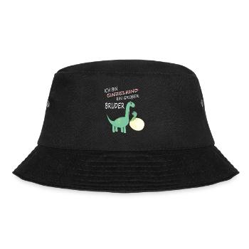 Geschenkidee zur Geburt großer Bruder - Bucket Hat - Schwarz - Vorne - Lela (165cm)